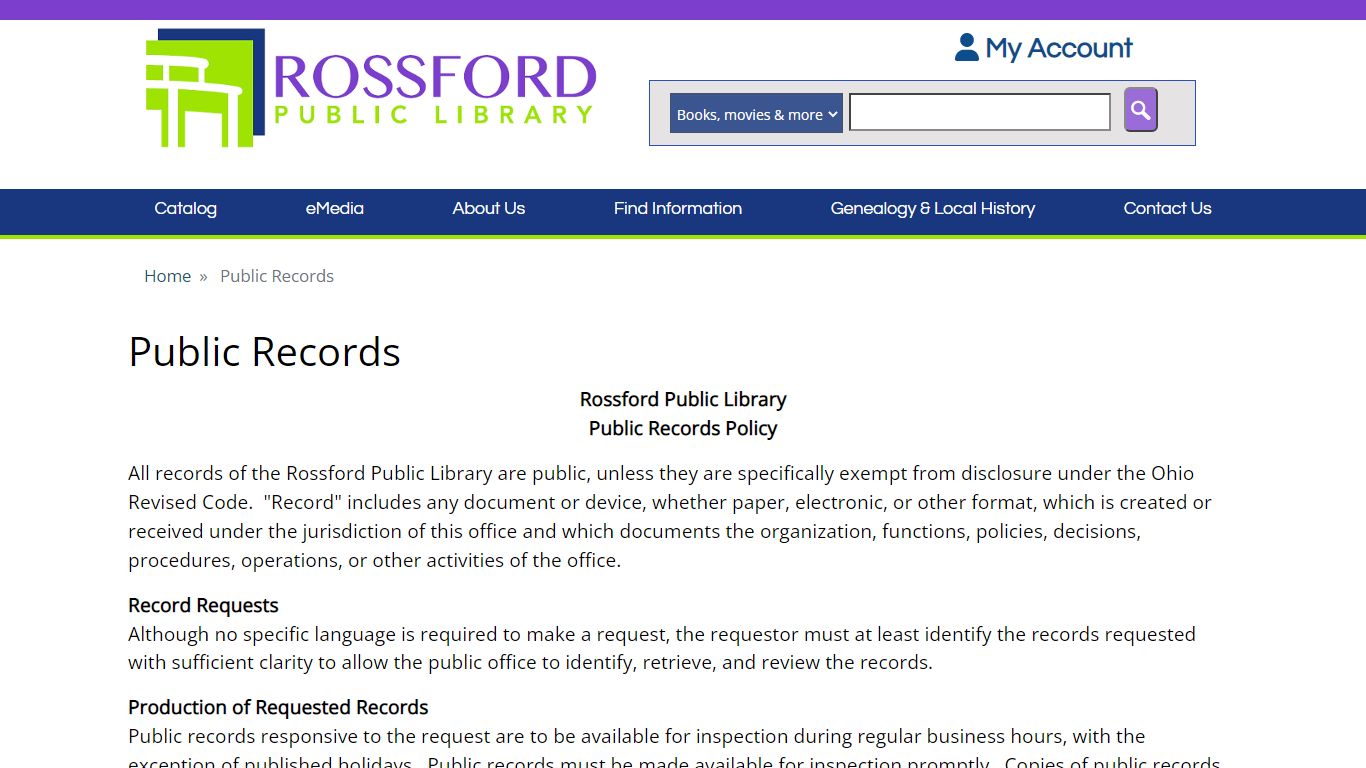 Public Records | Rossford Public Library